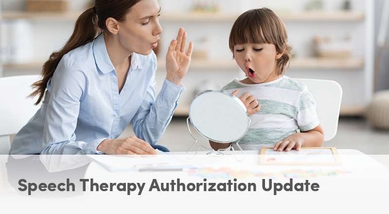 Speech Therapy Authorization Update